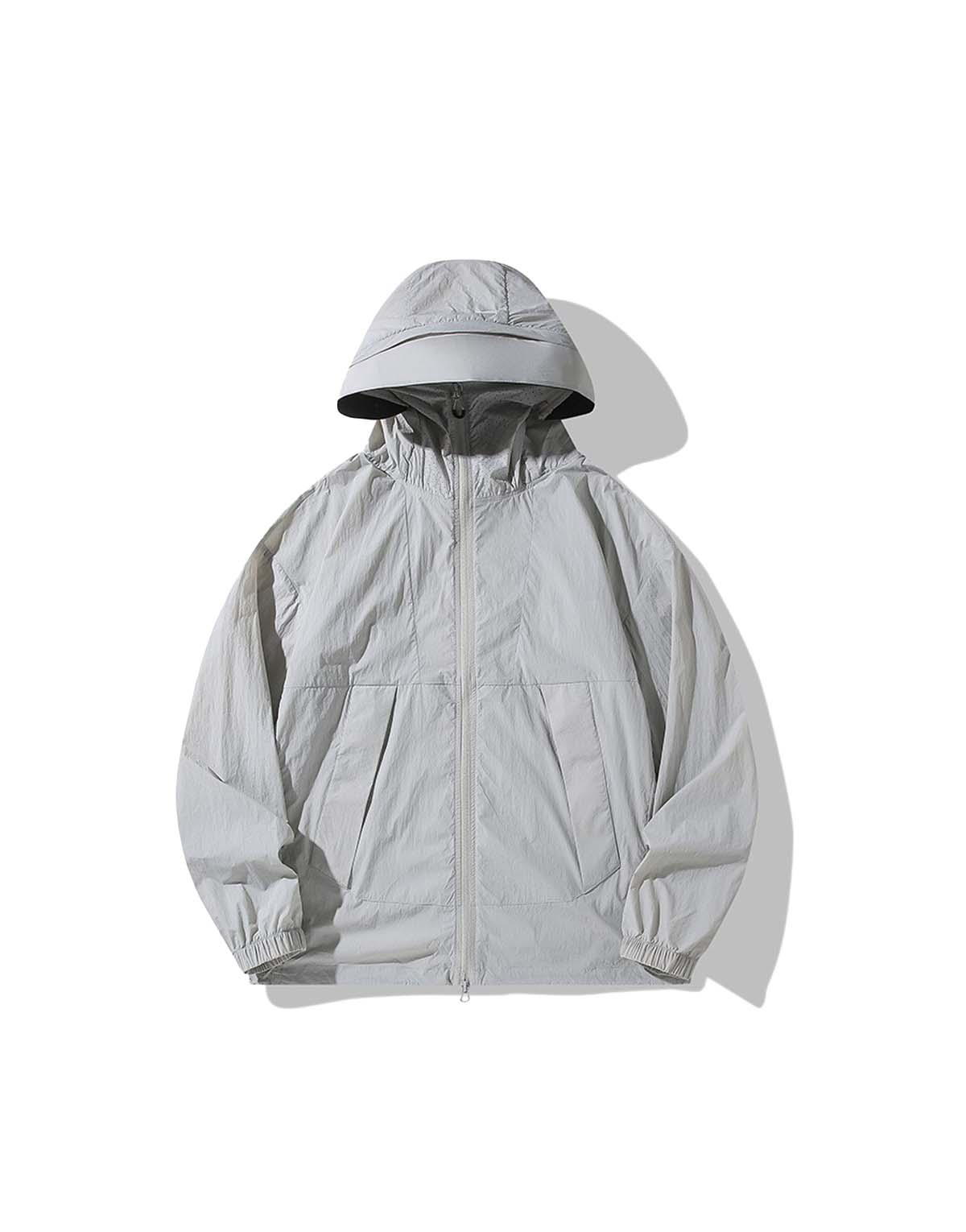 Men's Removable Black Visor Sun Protection Jacket-5099-2